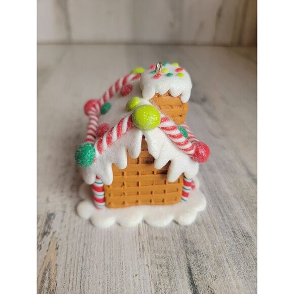 Glitter frosted gingerbread ornament Xmas cookie - Picture 4 of 6